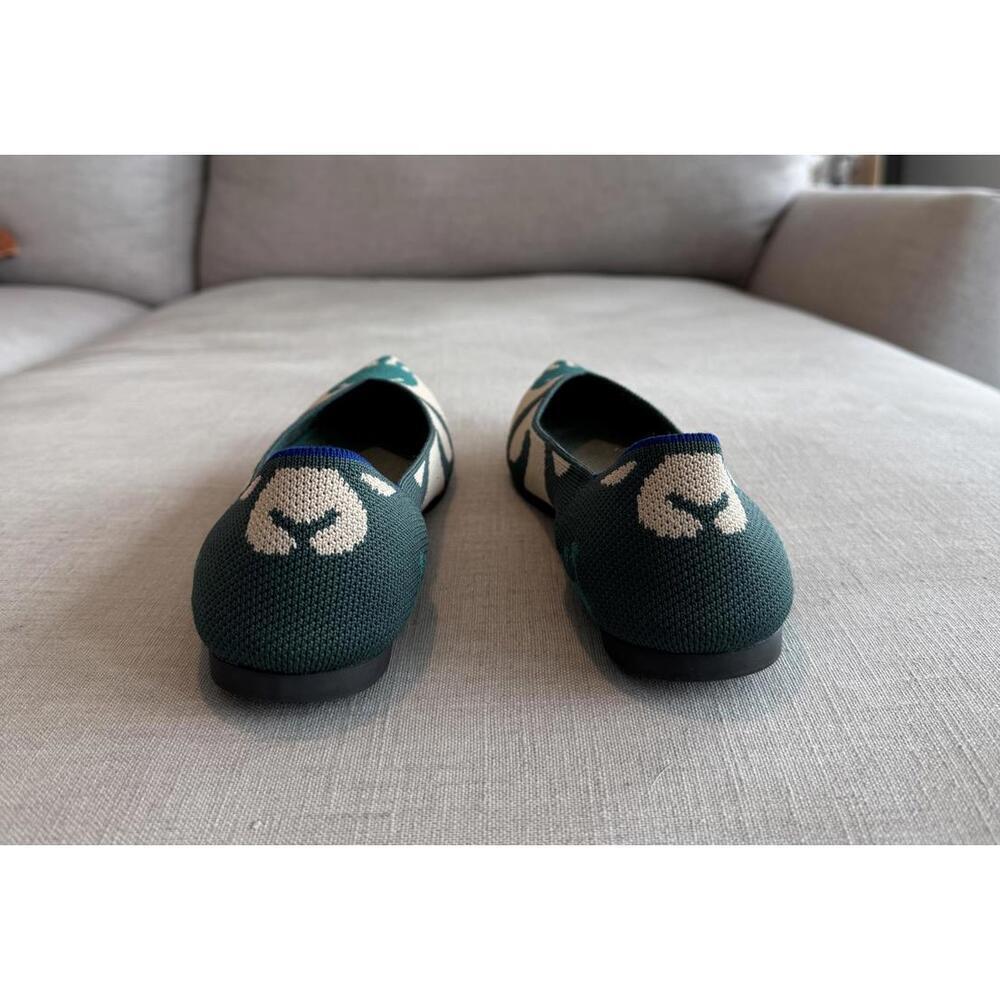 Rothy's Teal & Cream Pointed Knit Ballet Flat - Picture 5 of 8